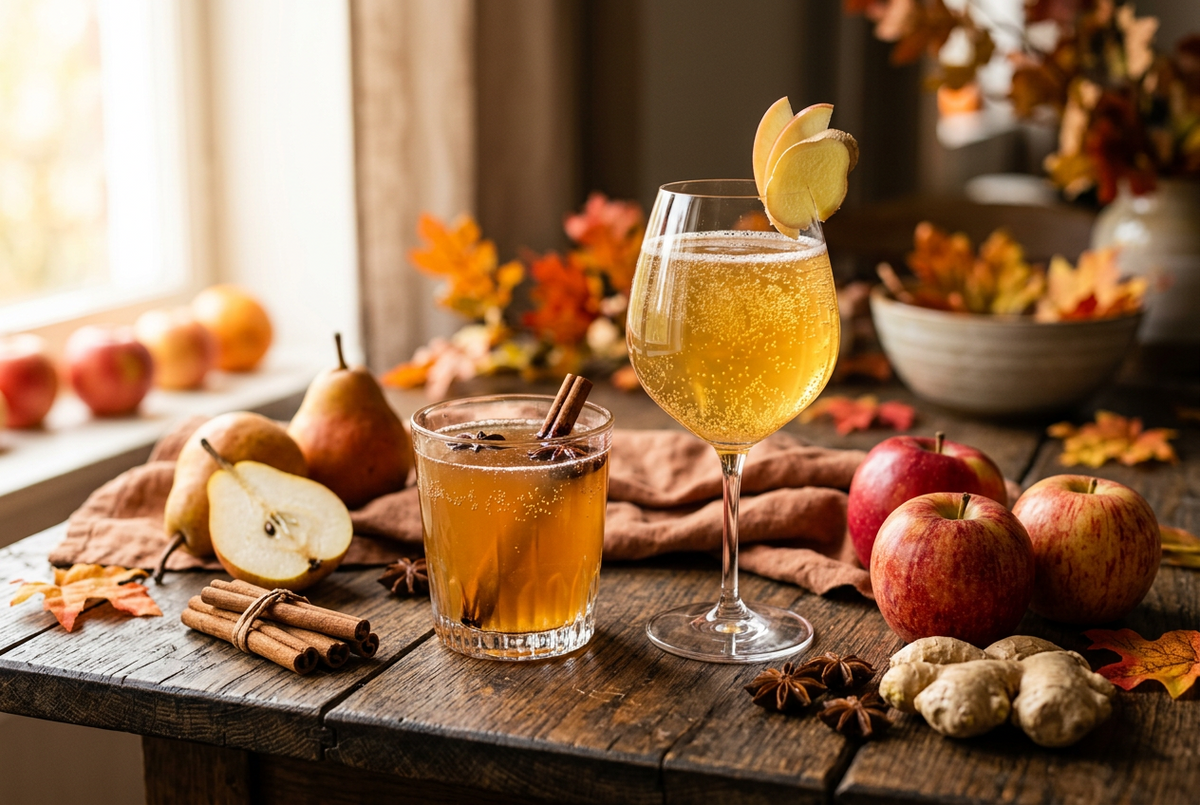 Herbstliche Kombucha-Rezepte: 5 Ideen mit Apfel, Birne und Gewürzen